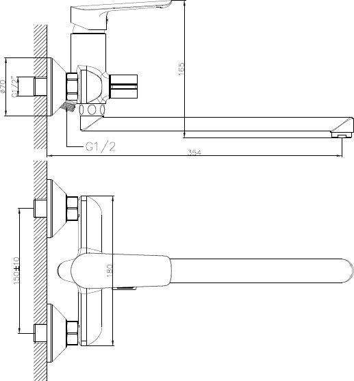 Смеситель для ванны CETUS CSS2498198C-30F, латунь, цвет хром купить,32100
