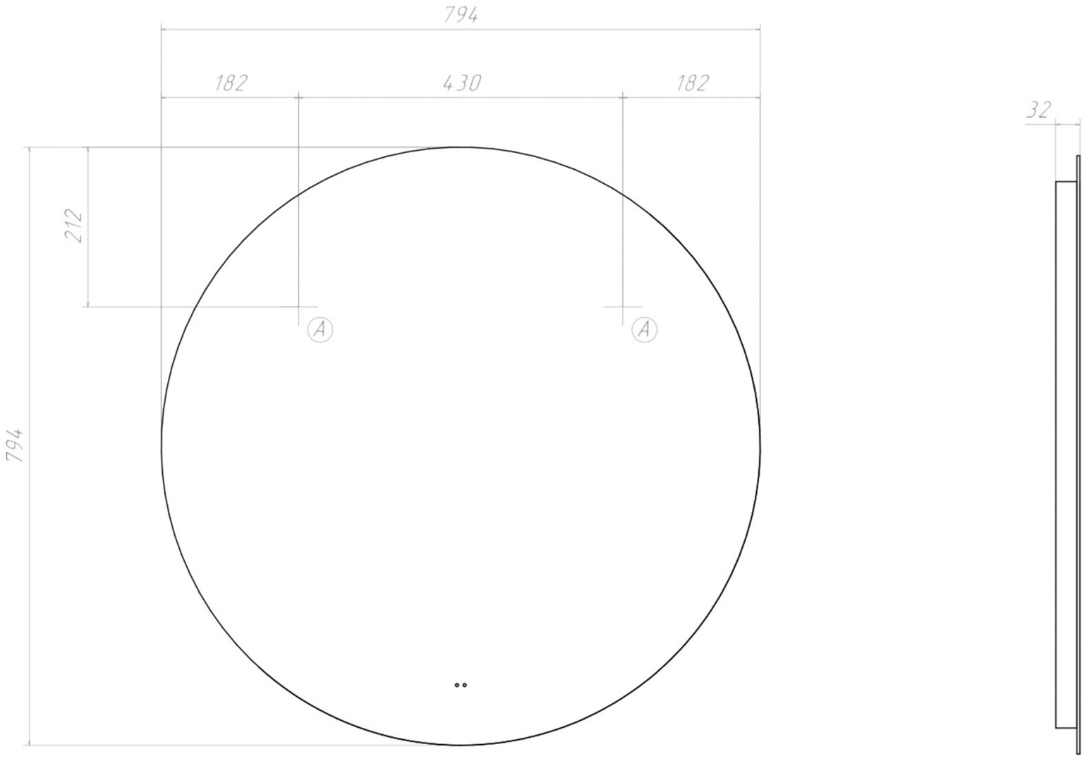 Зеркало настенное KABINKA.KZ 80x80 см - ForteMarket Зеркало настенное KABINKA.KZ 80x80 см купить,0