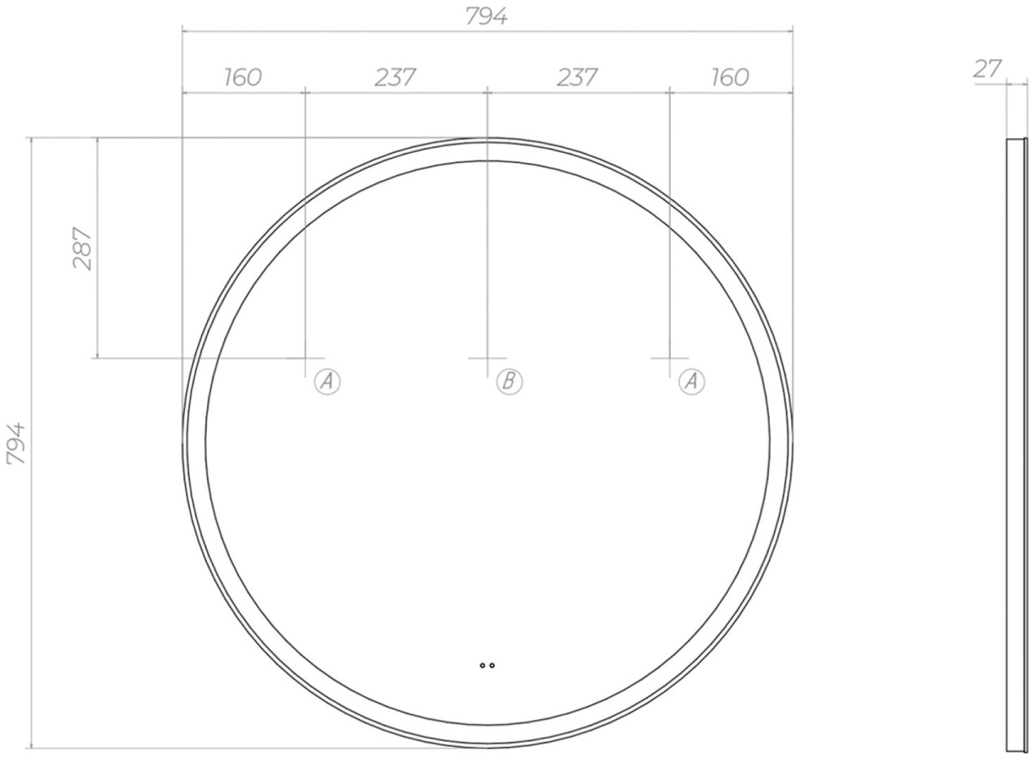Зеркало настенное Vigo LED Cosmo Comfort 800 79.4x79.4см купить,107948