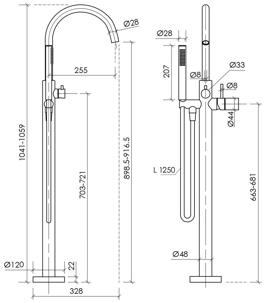 Смеситель для ванны Sancos SC9009MB, латунь, цвет черный купить,0