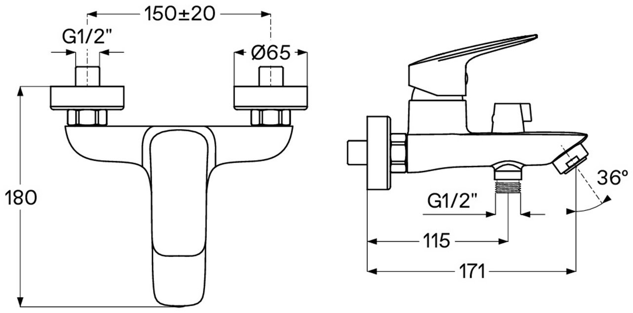 Смеситель для ванны Santek WH5A10009C001, латунь, цвет хром купить,NaN