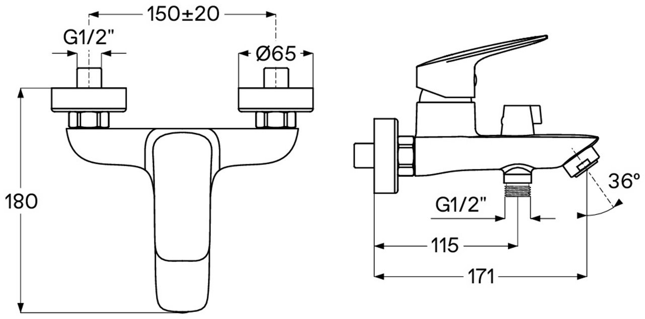 Смеситель для ванны Santek WH5A10009C001, латунь, цвет хром купить,NaN
