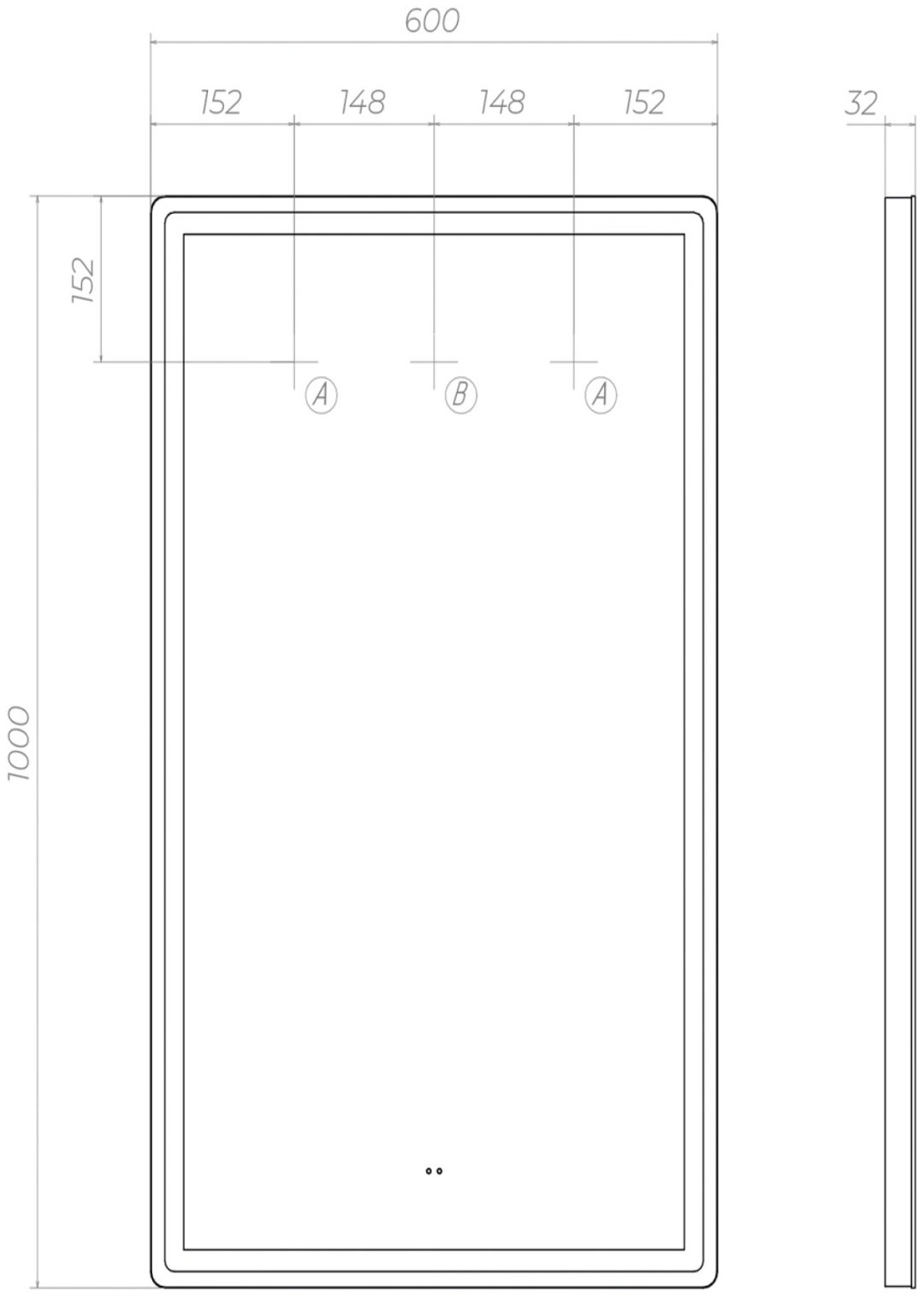Зеркало настенное Vigo LED Roberta Comfort 600 60x100см купить,96300