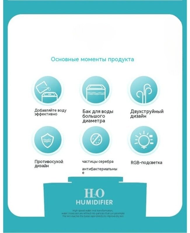 Увлажнитель воздуха Humidifier H2O A5 белый купить,9999