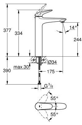 Смеситель для раковины (умывальника) Grohe Eurostyle 23719003, однозахватный - ForteMarket Смеситель для раковины (умывальника) Grohe Eurostyle 23719003, однозахватный купить,142400