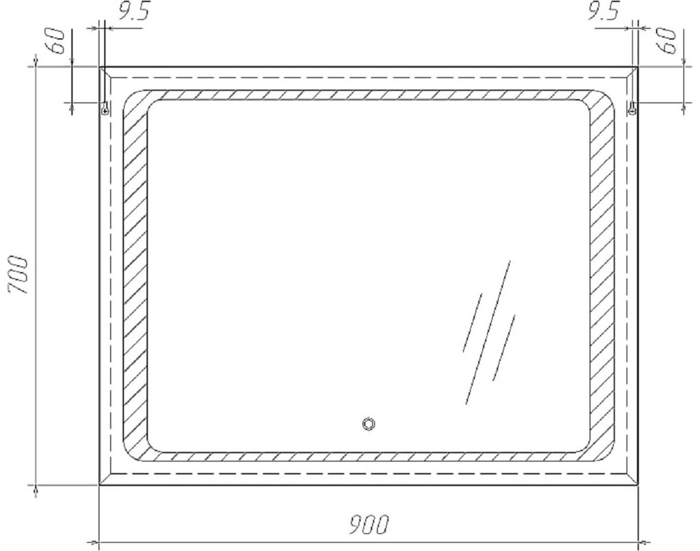 Зеркало настенное Домино Galaxy 90 Alum 90x70см купить,51600