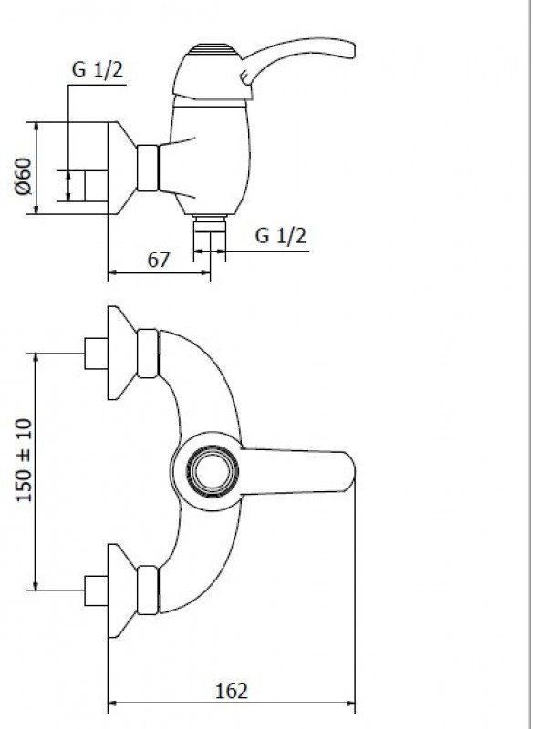 Смеситель для душа Teorema 9V200GG-002, однозахватный купить,59990