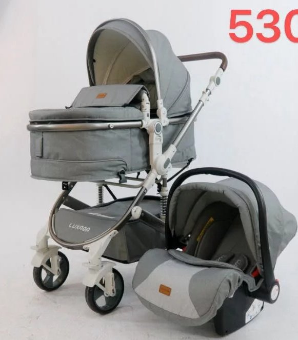 Коляска универсальная 2 в 1 Luxmom TEEN530-S&#43;C, серый
