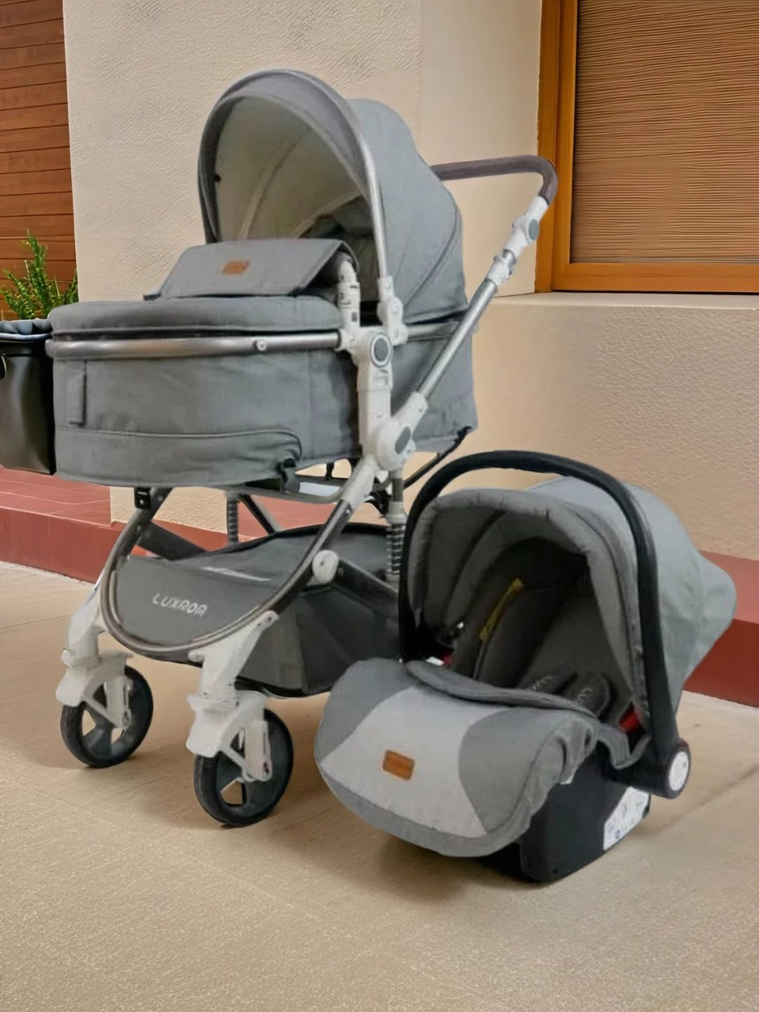Коляска универсальная 2 в 1 Luxmom TEEN530-S+C, серый - ForteMarket Коляска универсальная 2 в 1 Luxmom TEEN530-S+C, серый купить,0