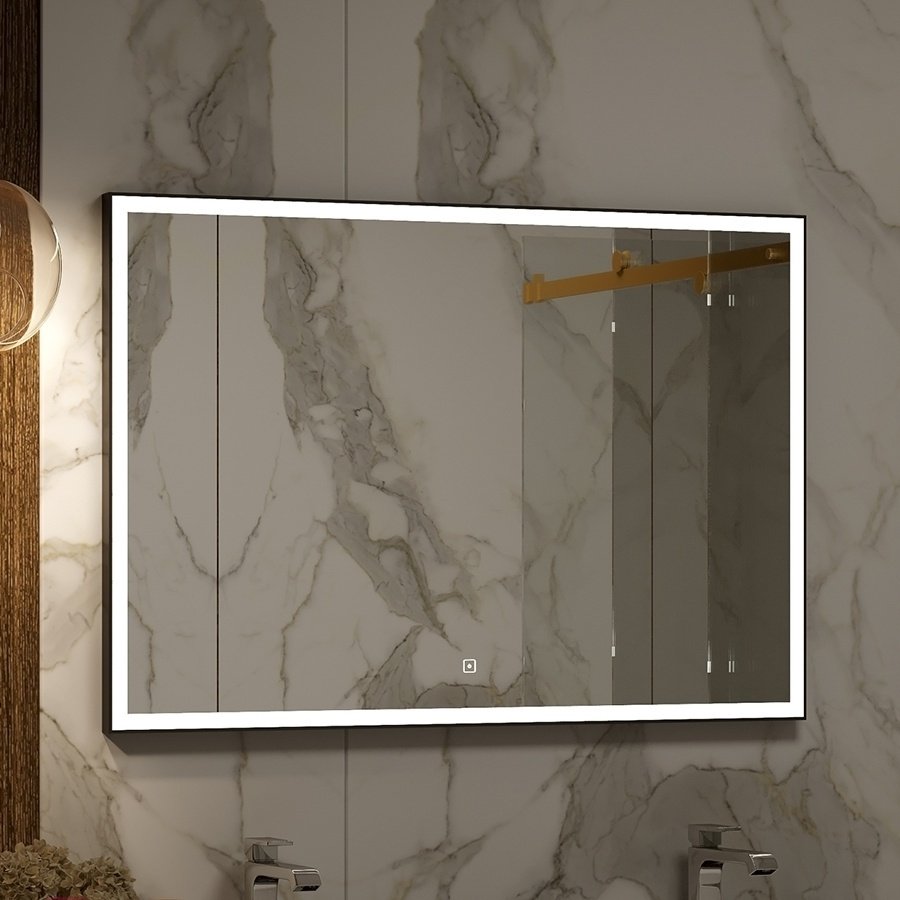 Зеркало настенное Континент Frame Black LED 120x70см купить,133350