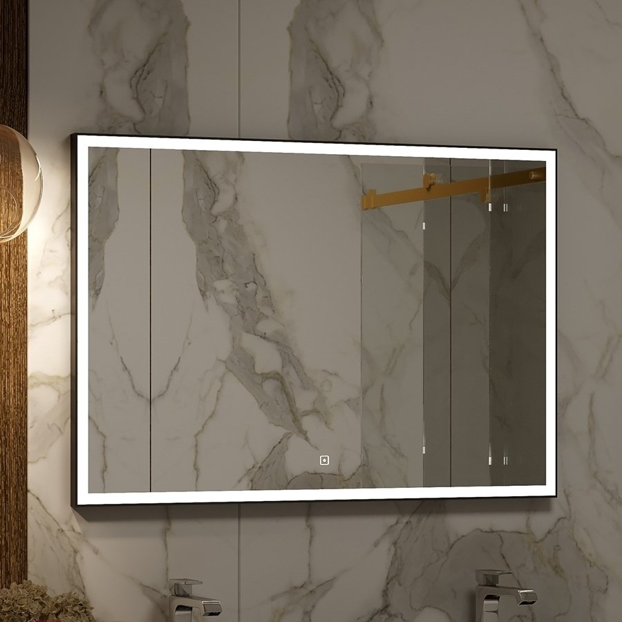 Зеркало настенное Континент Frame Black LED 120x70см купить,133350