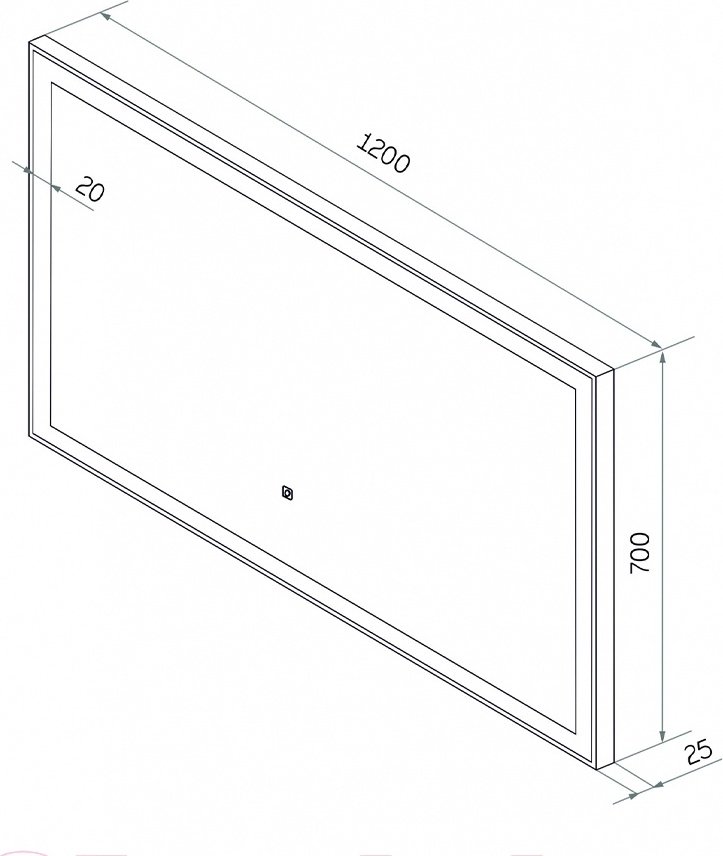 Зеркало настенное Континент Frame Black LED 120x70см купить,133350