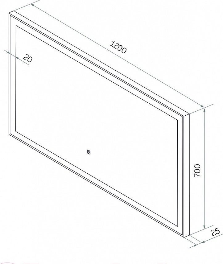 Зеркало настенное Континент Frame Black LED 120x70см купить,133350