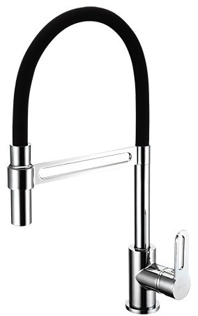 Смеситель с гибким изливом Lemark Soul LM6006C, латунь, цвет черный, хром купить,NaN