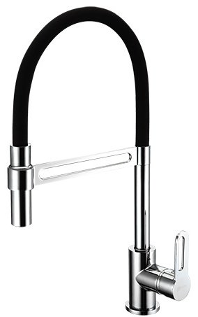 Смеситель с гибким изливом Lemark Soul LM6006C, латунь, цвет черный, хром купить,NaN