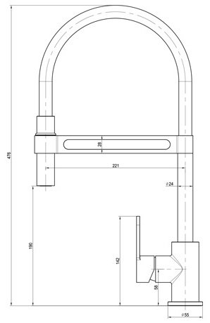 Смеситель с гибким изливом Lemark Soul LM6006C, латунь, цвет черный, хром купить,NaN