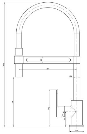 Смеситель с гибким изливом Lemark Soul LM6006C, латунь, цвет черный, хром купить,NaN