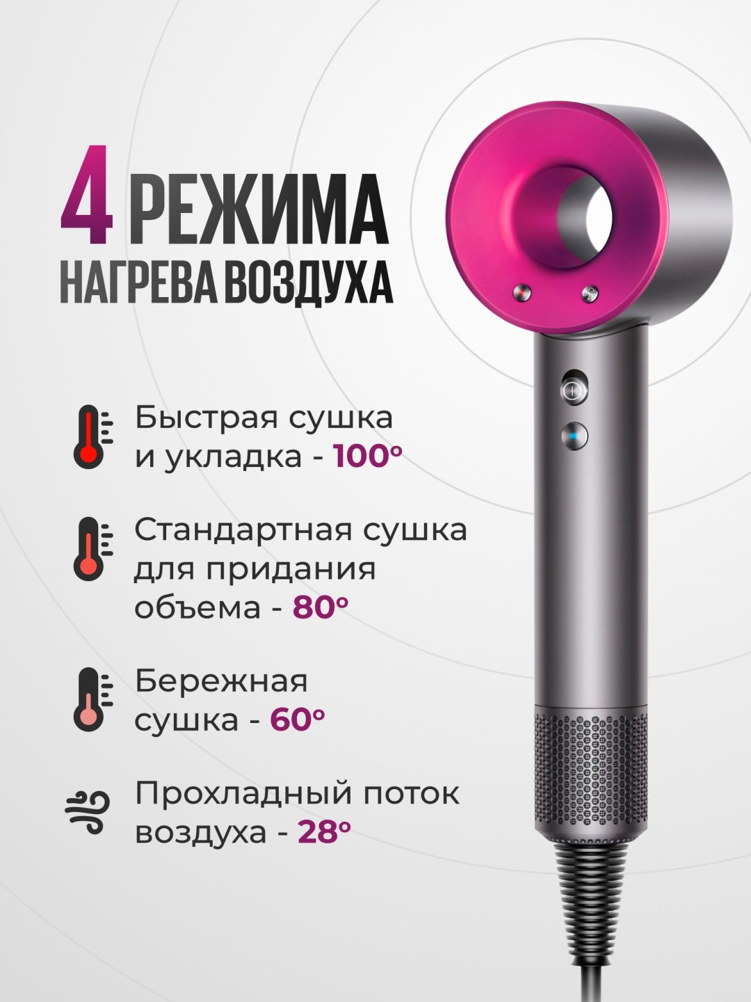 Super hair dryer HD 15 фен розовый