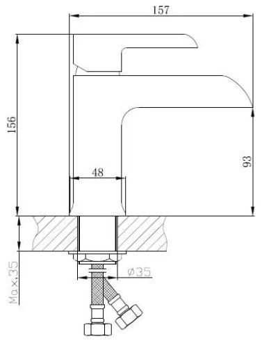 Смеситель Osgard 92013, латунь, цвет белый, хром