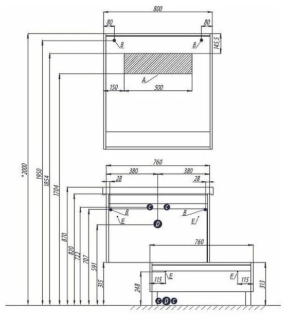 Зеркало настенное Акватон 80x80 см купить,0