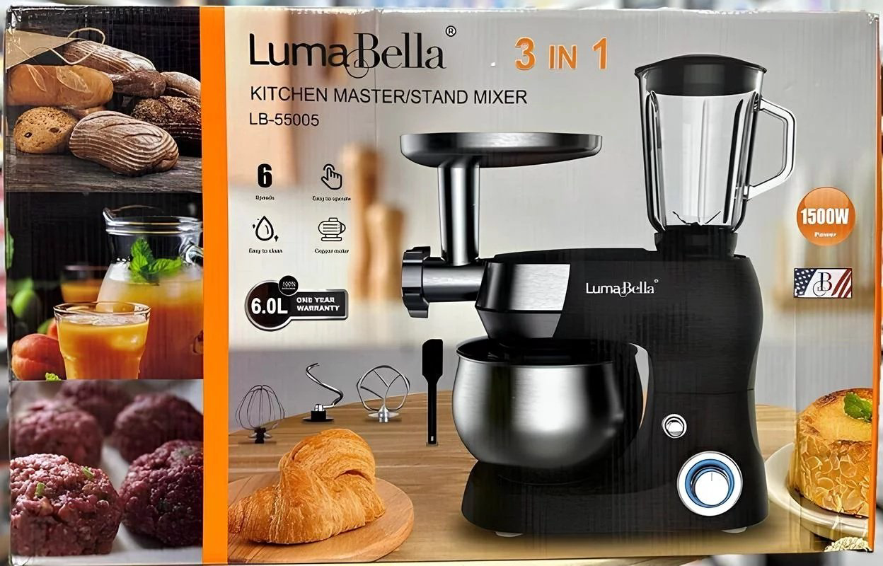 Кухонный комбайн LumaBella LB-55005 черный, серебристый купить,NaN