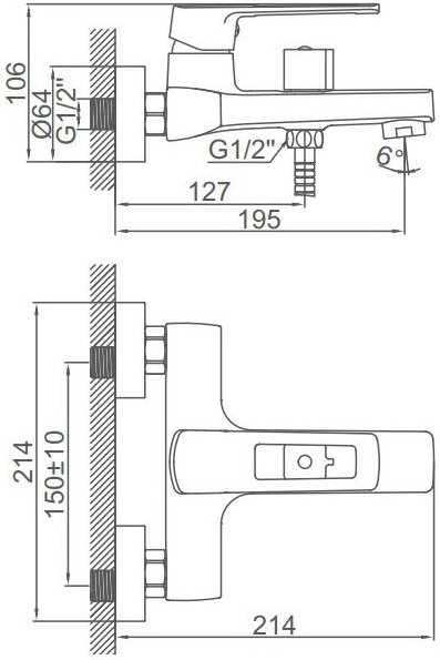 Смеситель для ванны Accoona A63109, латунь, цвет хром купить,NaN