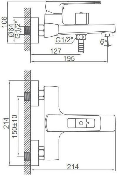 Смеситель для ванны Accoona A63109, латунь, цвет хром купить,NaN