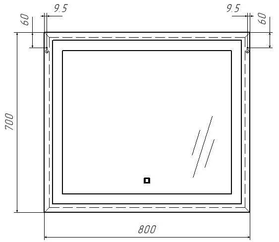 Зеркало настенное Домино 80x70 см купить,0