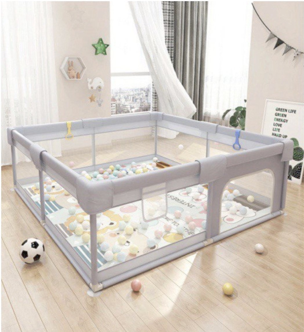 Игровой манеж IMBABY 180x150x66 см, серый