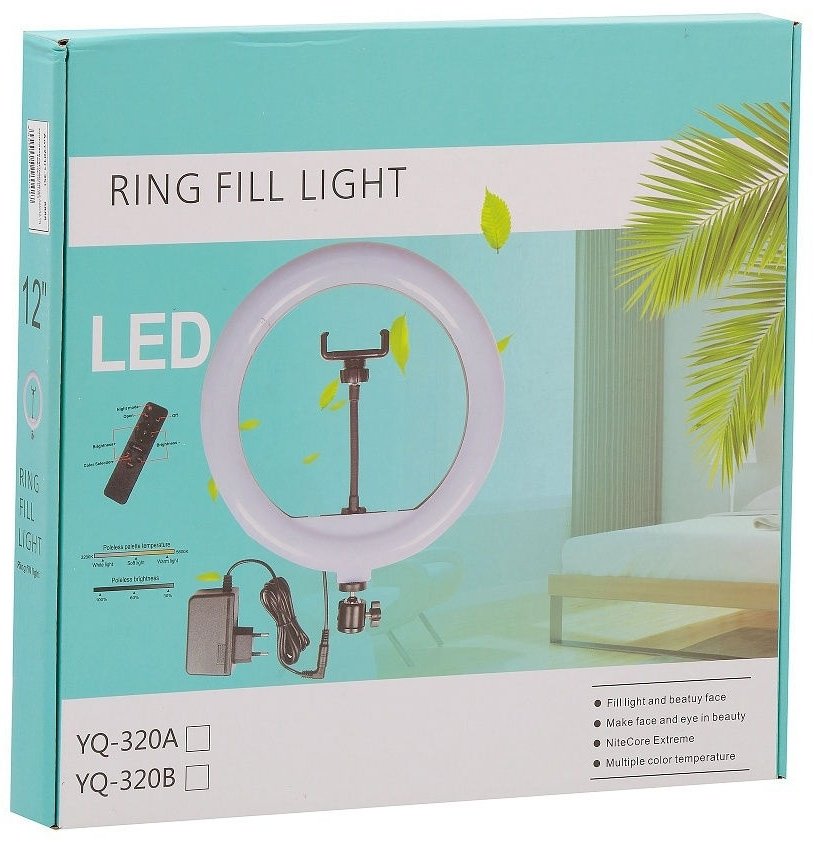 Кольцевая лампа Ring Fill Light YQ-320B 32 см черный