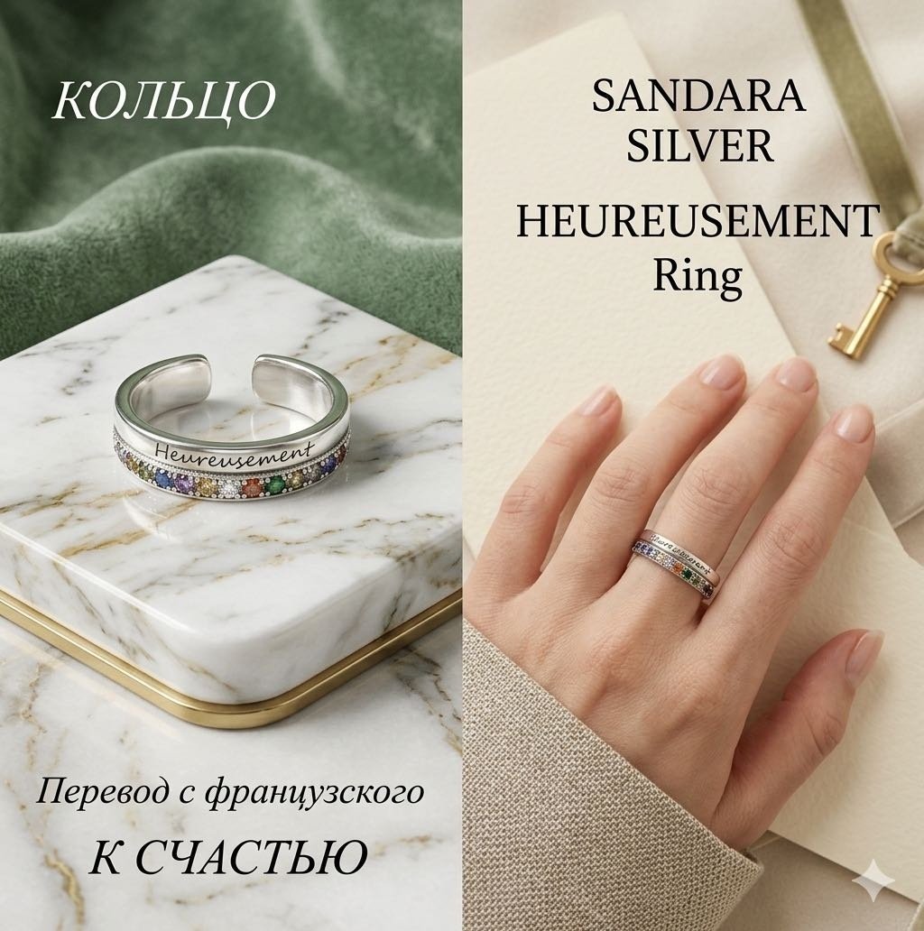 Кольцо Кольцо SANDARA silver Кольцо «к счастью» размер регулируемый вес 3 г сплав покрытый серебром 925, циркон купить,NaN