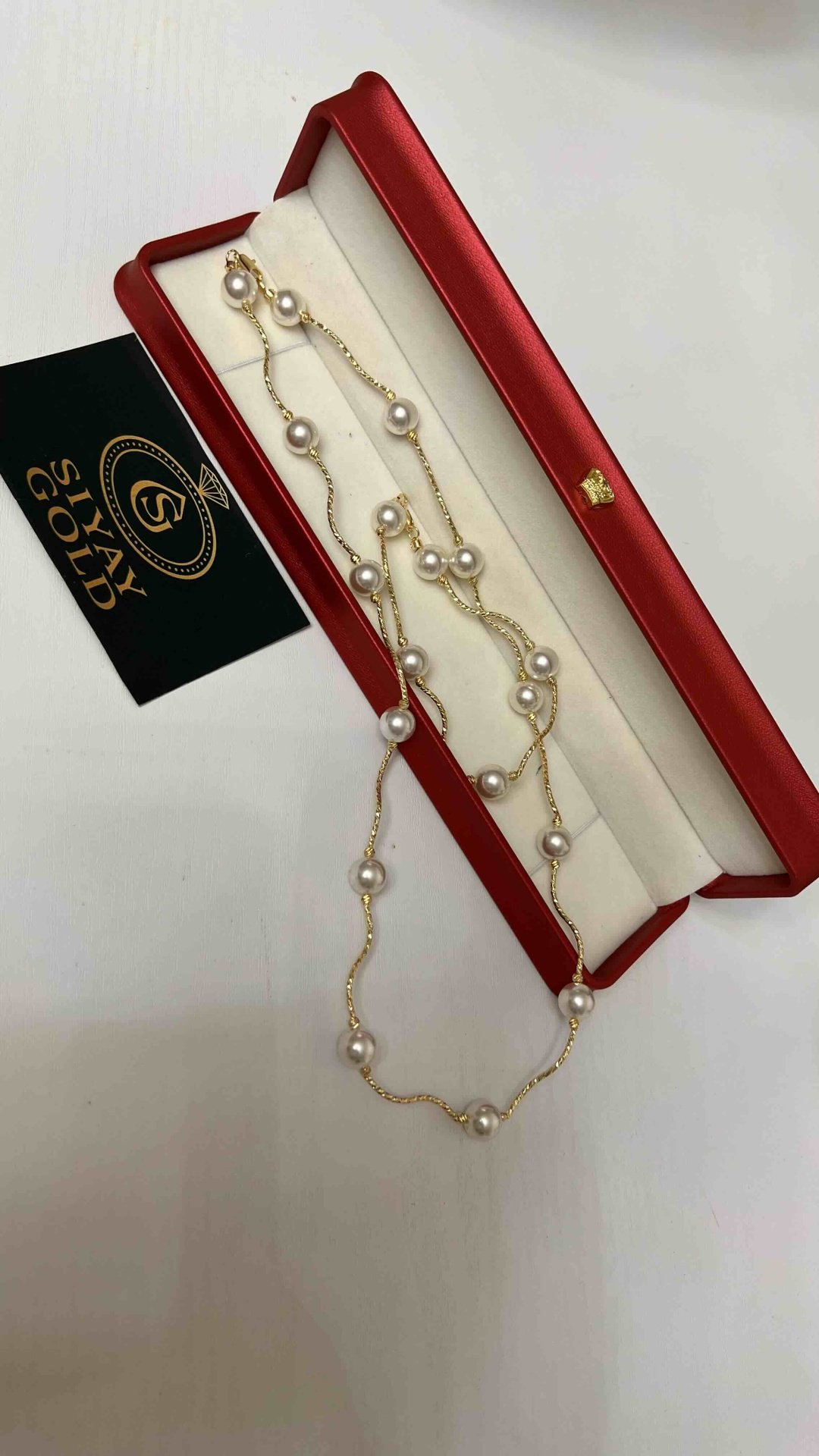 Комплект SIYAY GOLD 25-04 вес 15 г сплав покрытый золотом 24К, имитация жемчуга купить,NaN