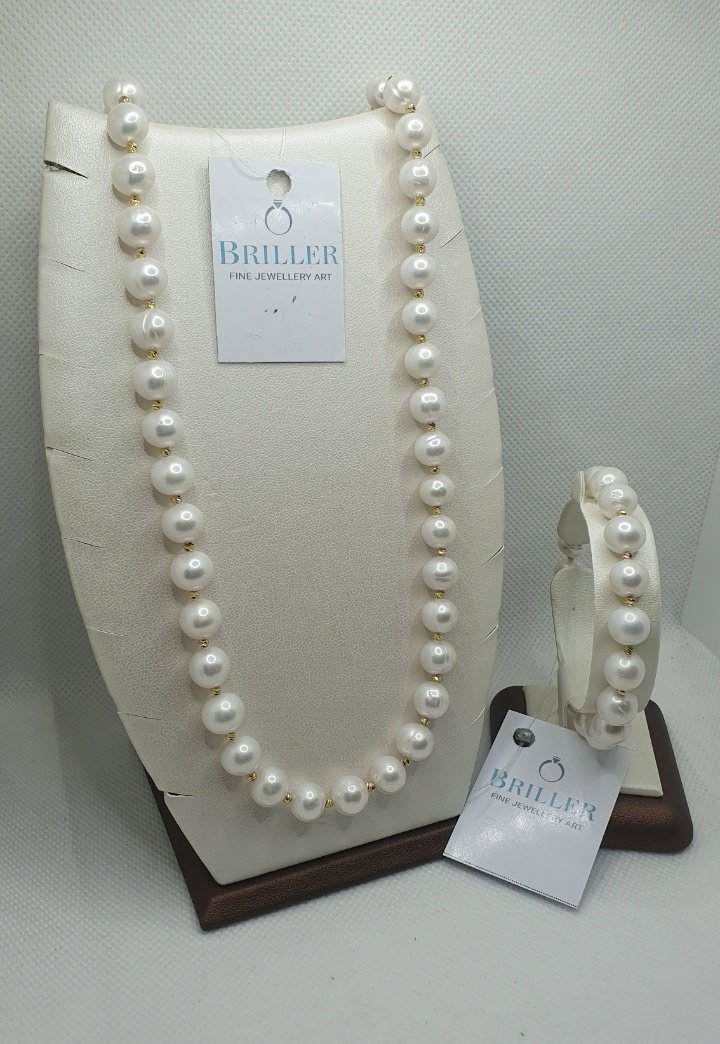 Комплект BRILLER 09780041BBRR вес 15 г сплав покрытый золотом 14К, жемчуг купить,NaN