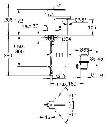 Смеситель для раковины (умывальника) Grohe Plus 32612003 однозахватный купить,NaN