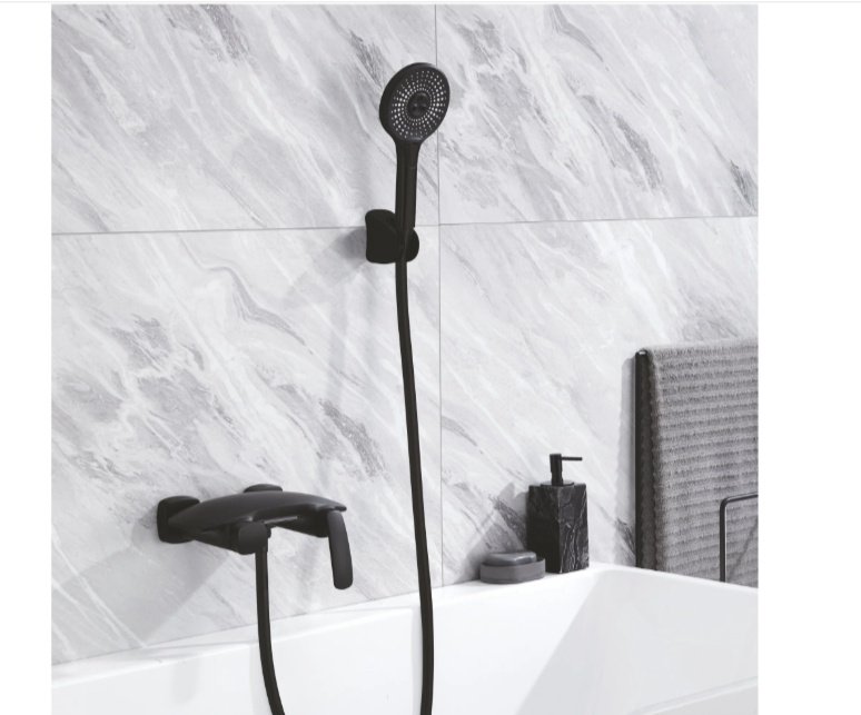 Смеситель для ванны Rose R1102H, латунь, цвет черный купить,0