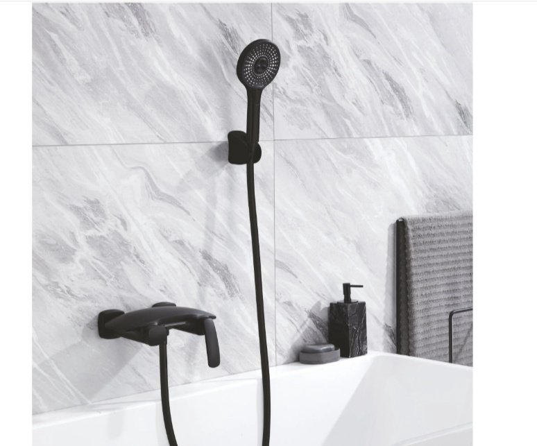 Смеситель для ванны Rose R1102H, латунь, цвет черный купить,NaN