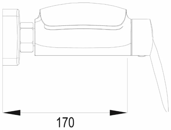 Смеситель для ванны Rose R1102H, латунь, цвет черный купить,0