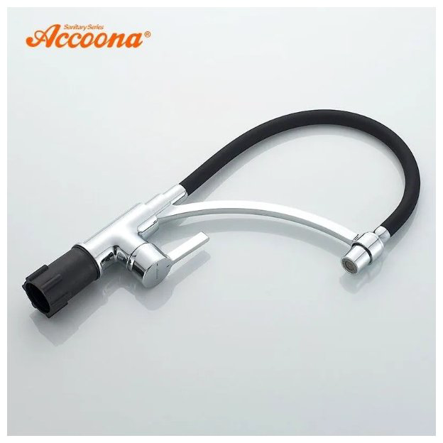 Смеситель с гибким изливом Accoona A4890F-3, латунь, цвет черный купить,NaN