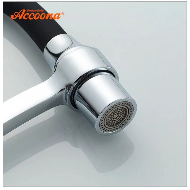Смеситель с гибким изливом Accoona A4890F-3, латунь, цвет черный купить,NaN