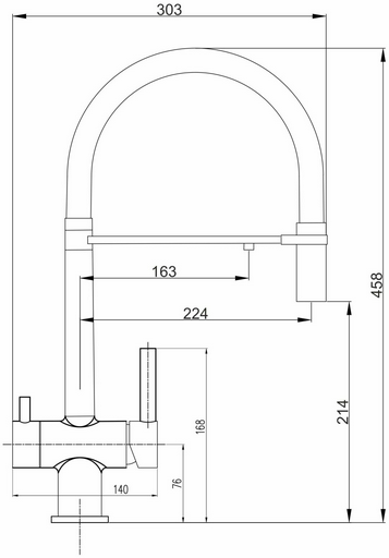 Смеситель для кухни (мойки) Оптима О47(1)59BL, однозахватный