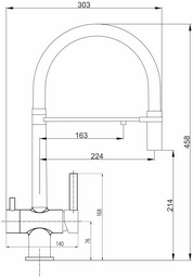 Смеситель для кухни (мойки) Оптима О47(1)59BL, однозахватный