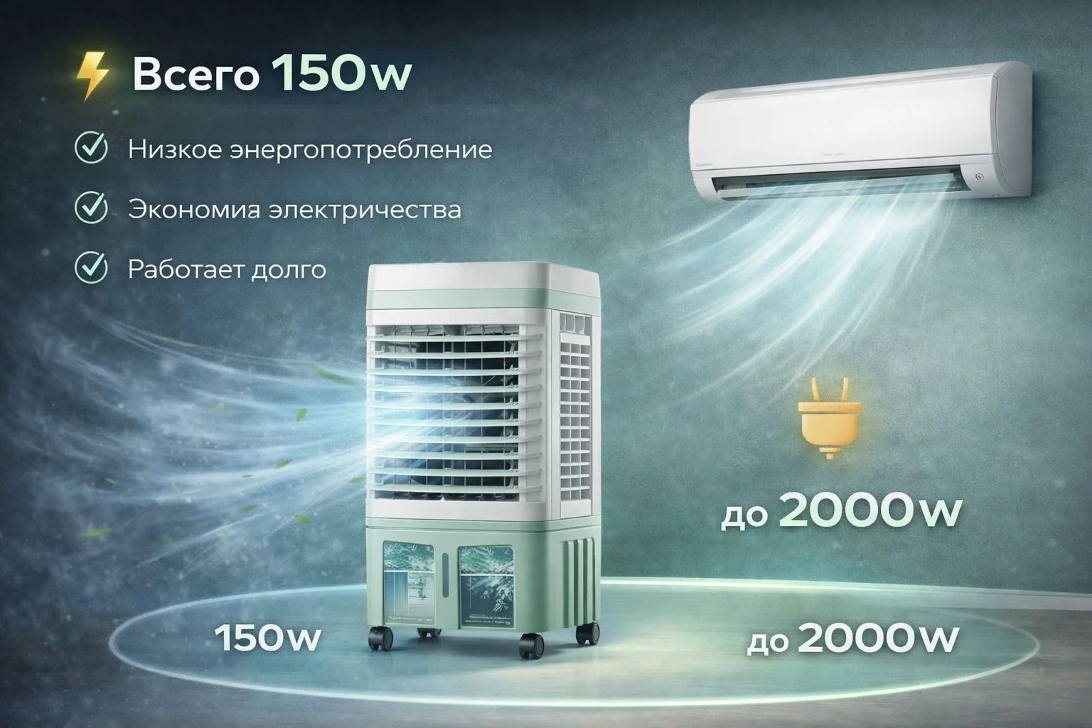 Воздухоохладитель Nitech gds-820 серый, зеленый