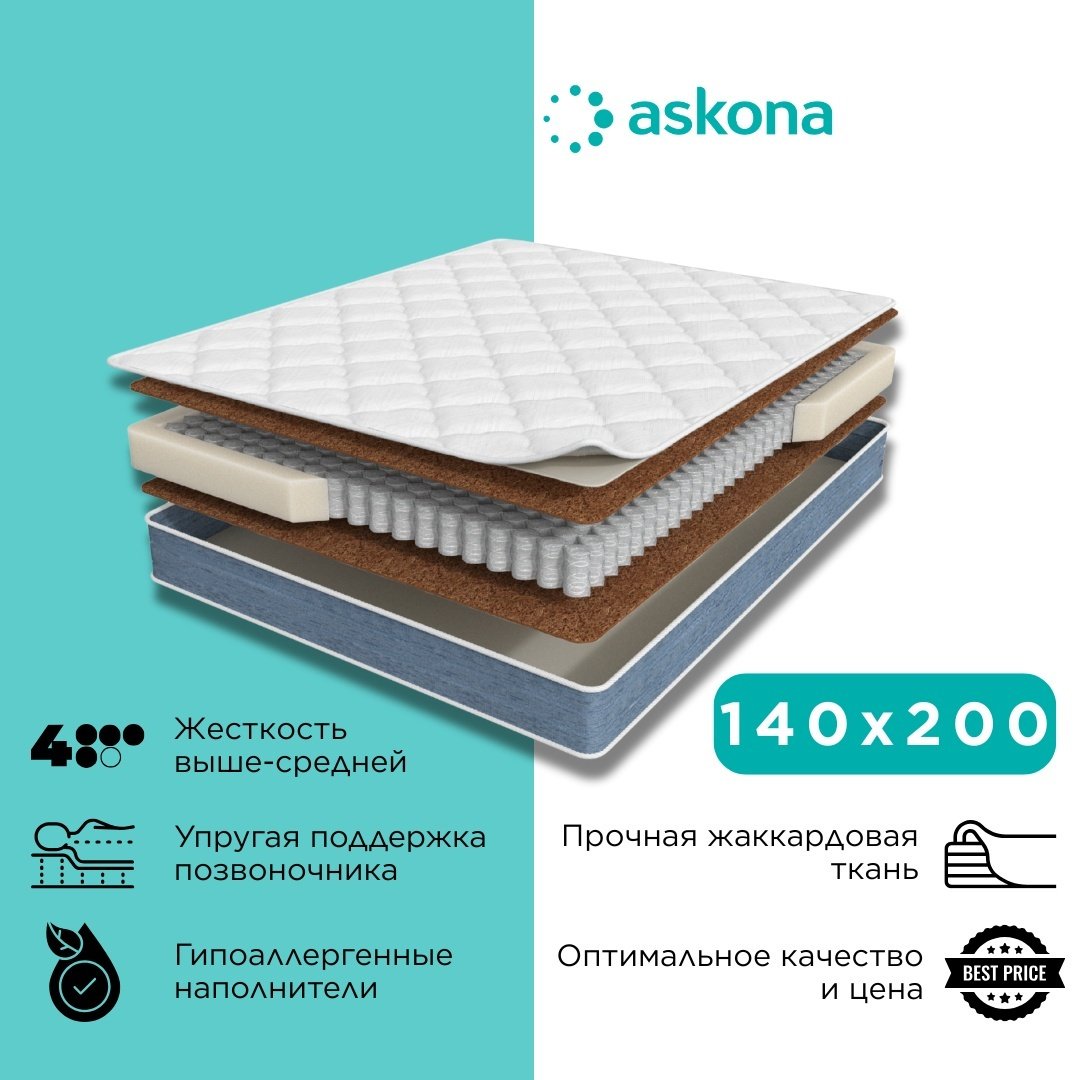 Матрас Askona Enchanted Dreams Bern, 140x200x18 см - ForteMarket Матрас Askona Enchanted Dreams Bern, 140x200x18 см купить,144000