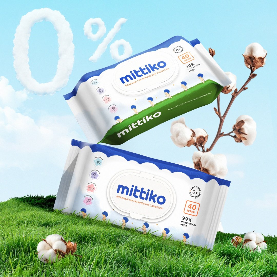 Детские влажные салфетки Mittiko Aqua 80 шт купить,NaN