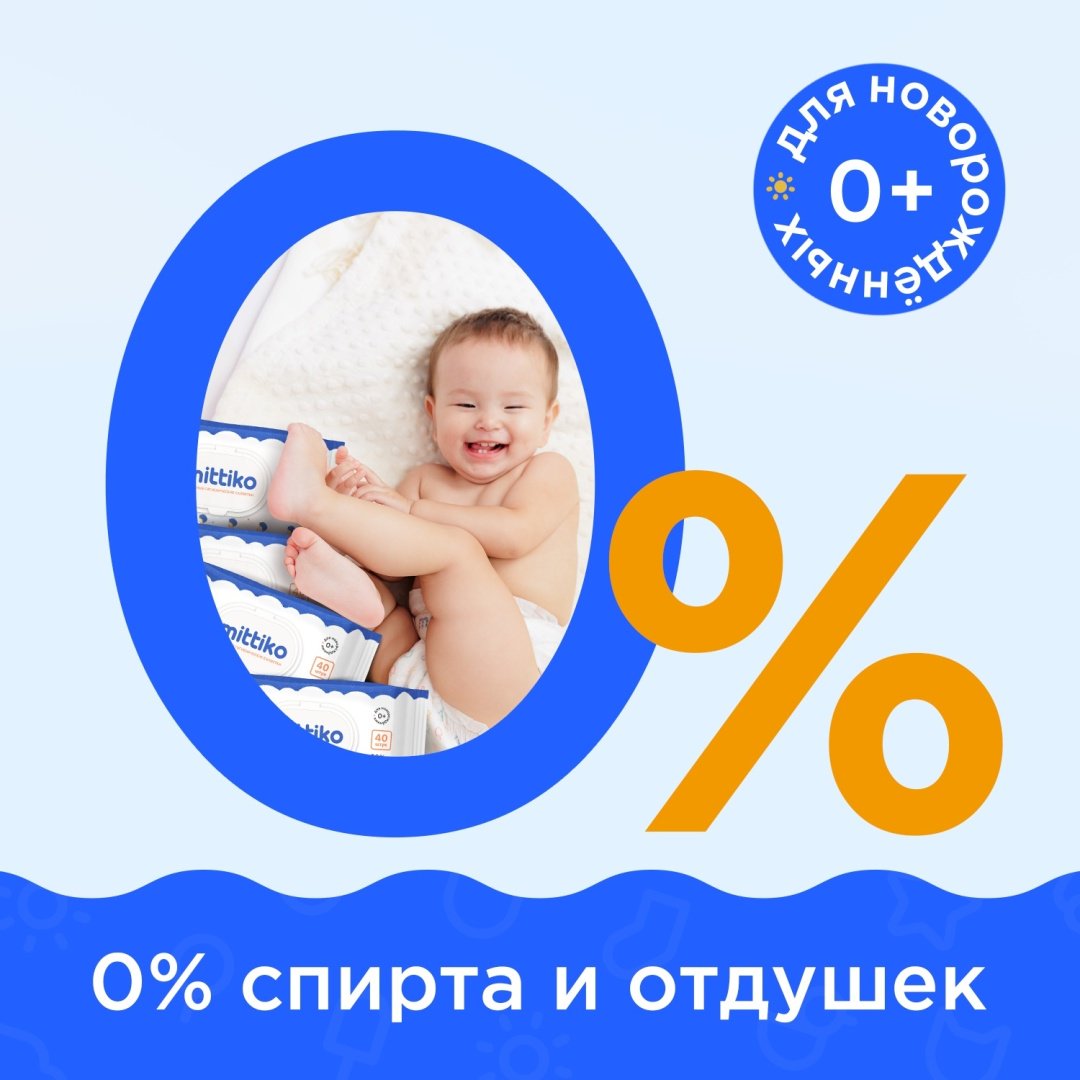 Детские влажные салфетки Mittiko Aqua 80 шт купить,NaN