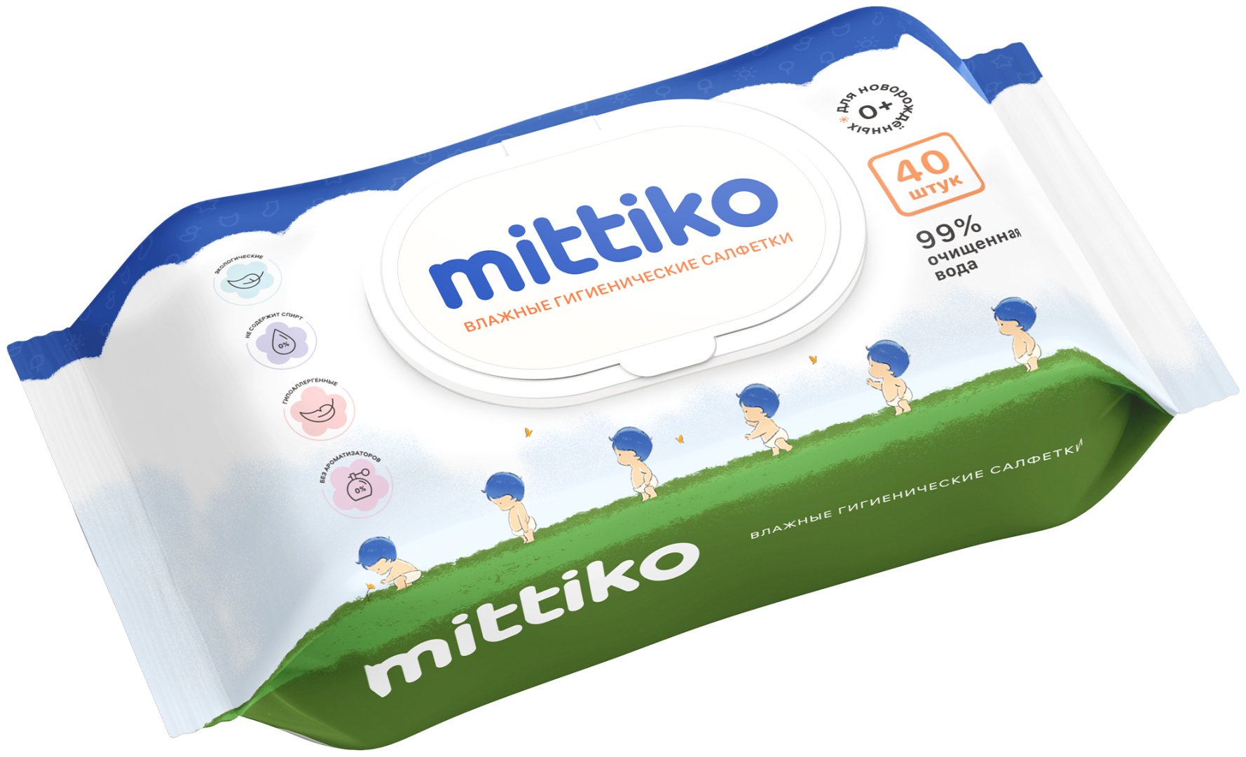 Детские влажные салфетки Mittiko Japanese Quality 40 шт купить,NaN
