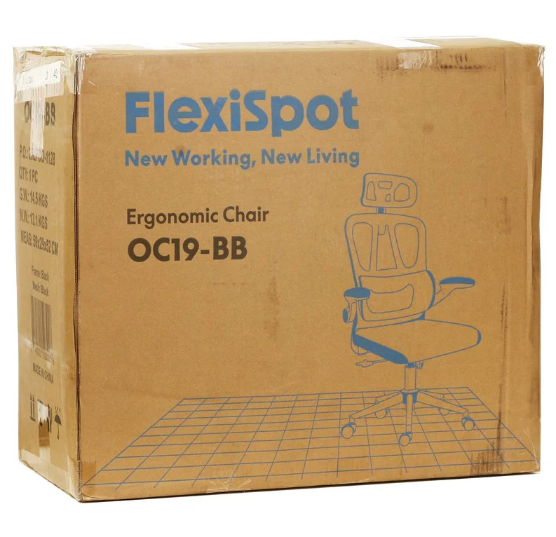 Кресло компьютерное FlexiSpot OC19BB чёрное купить,NaN