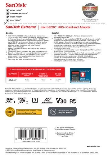 Карта памяти SanDisk SDSQXAV-256G-AN6MA 256 Гб купить,0