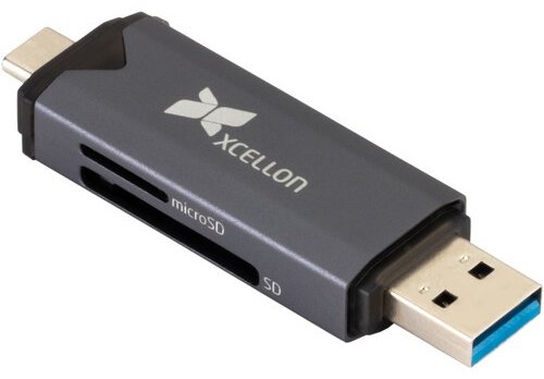 Картридер Xcellon CR-P20 USB Type-C для SD, SDHC, SDXC, microSD, micro SDHC, micro SDXC, USB 3.0