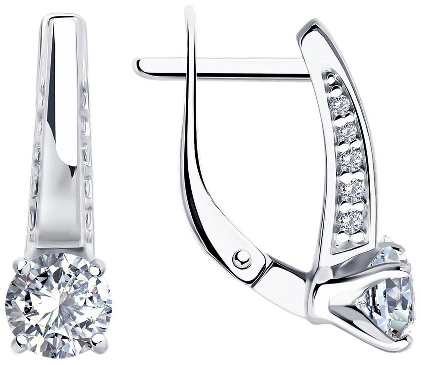 Серьги Diamant 94-120-02129-1 вес 2.64 г серебро, фианит купить,NaN